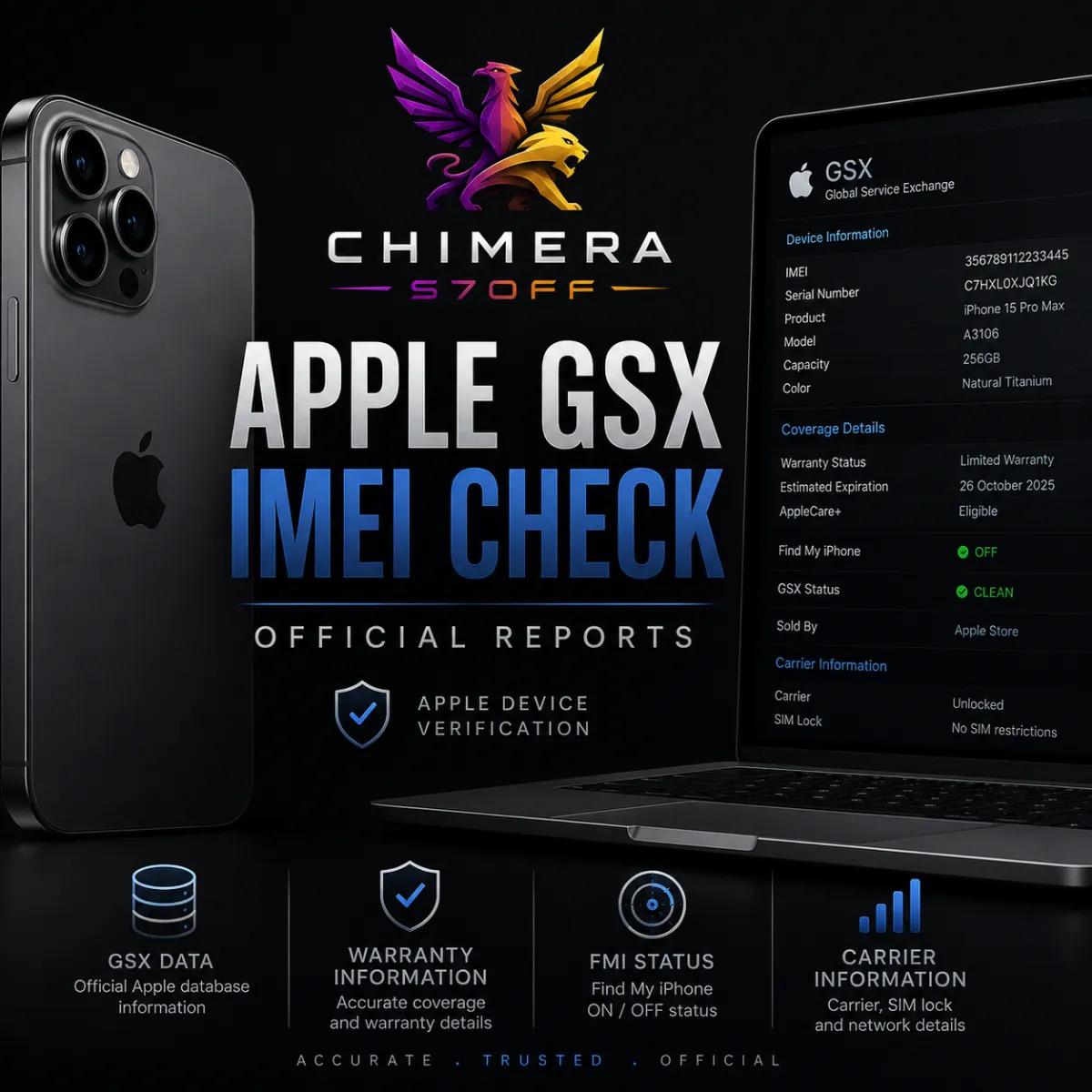 Проверка Apple GSX IMEI — Официальные отчёты