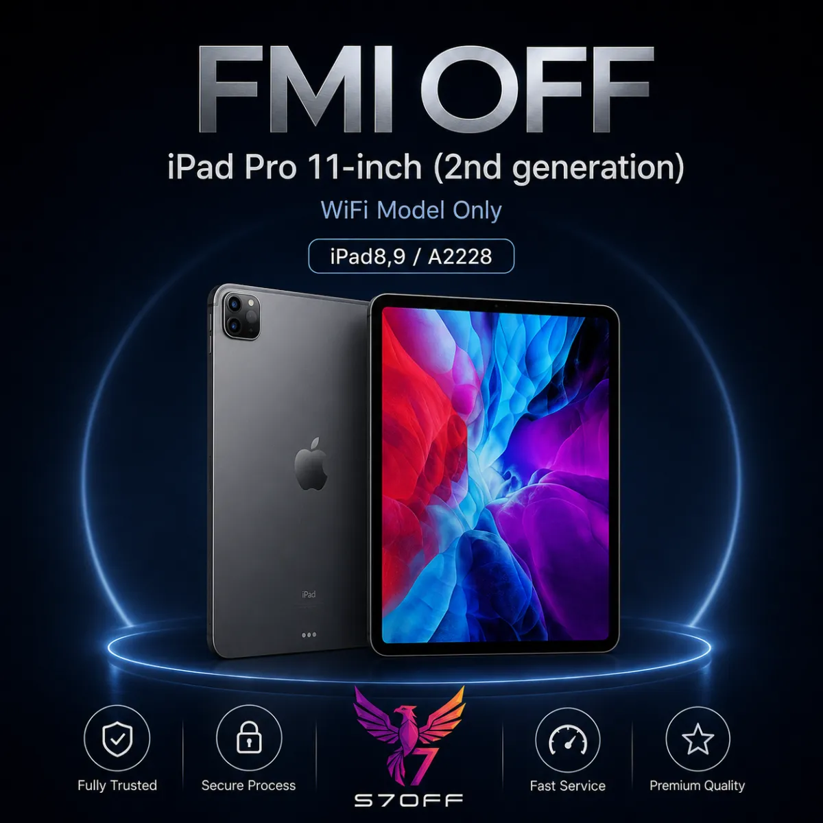 FMI OFF — iPad Pro 11‑inch (2nd generation) WiFi Model Only (iPad8,9)