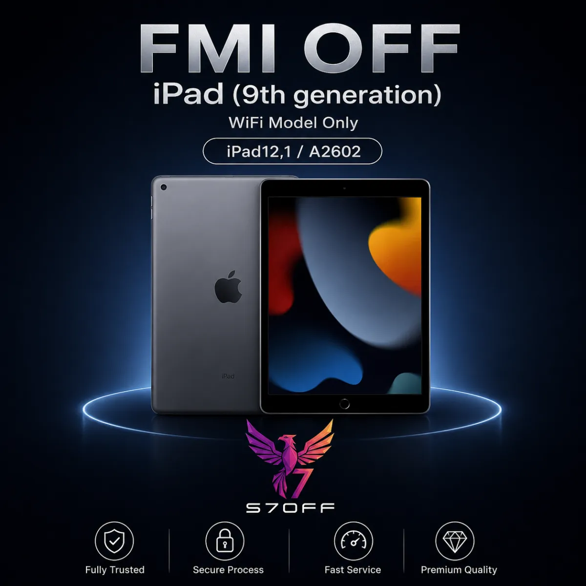 FMI OFF — iPad (9th generation) WiFi Model Only (iPad12,1)