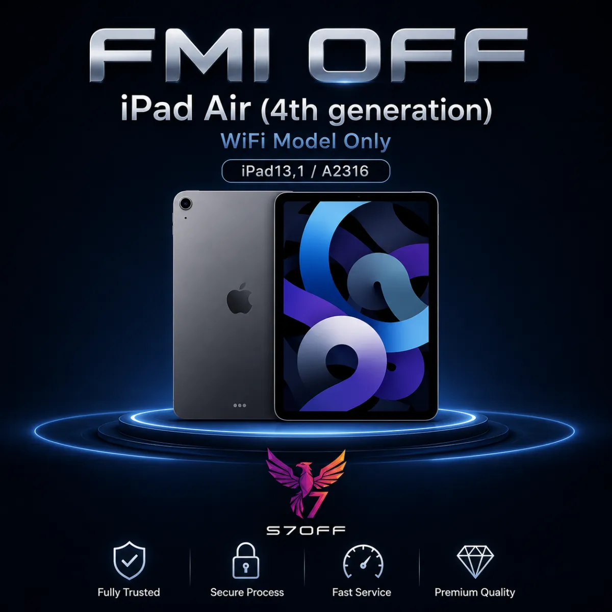 FMI OFF — iPad Air (4th generation) WiFi Model Only (iPad13,1)