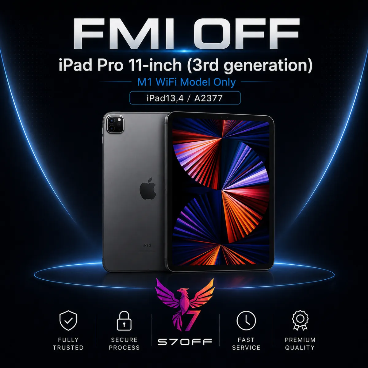 FMI OFF — iPad Pro 11‑inch (3rd generation) M1 WiFi Model Only (iPad13,4 / A2377)
