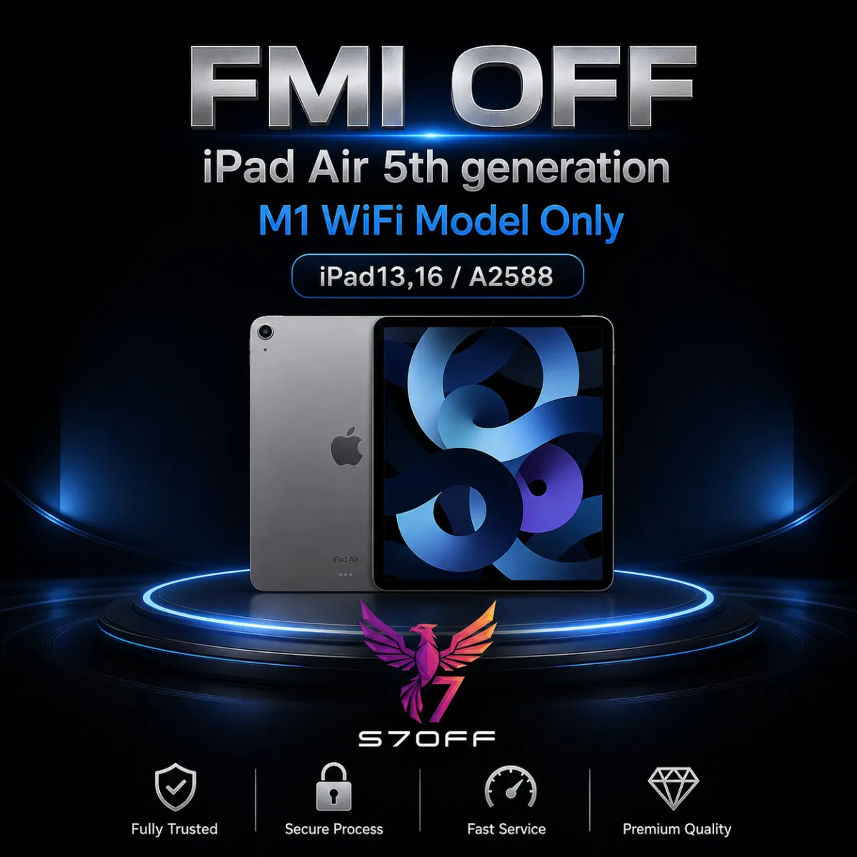 FMI OFF — iPad Air 5th generation M1 WiFi Model Only (iPad13,16 / A2588)
