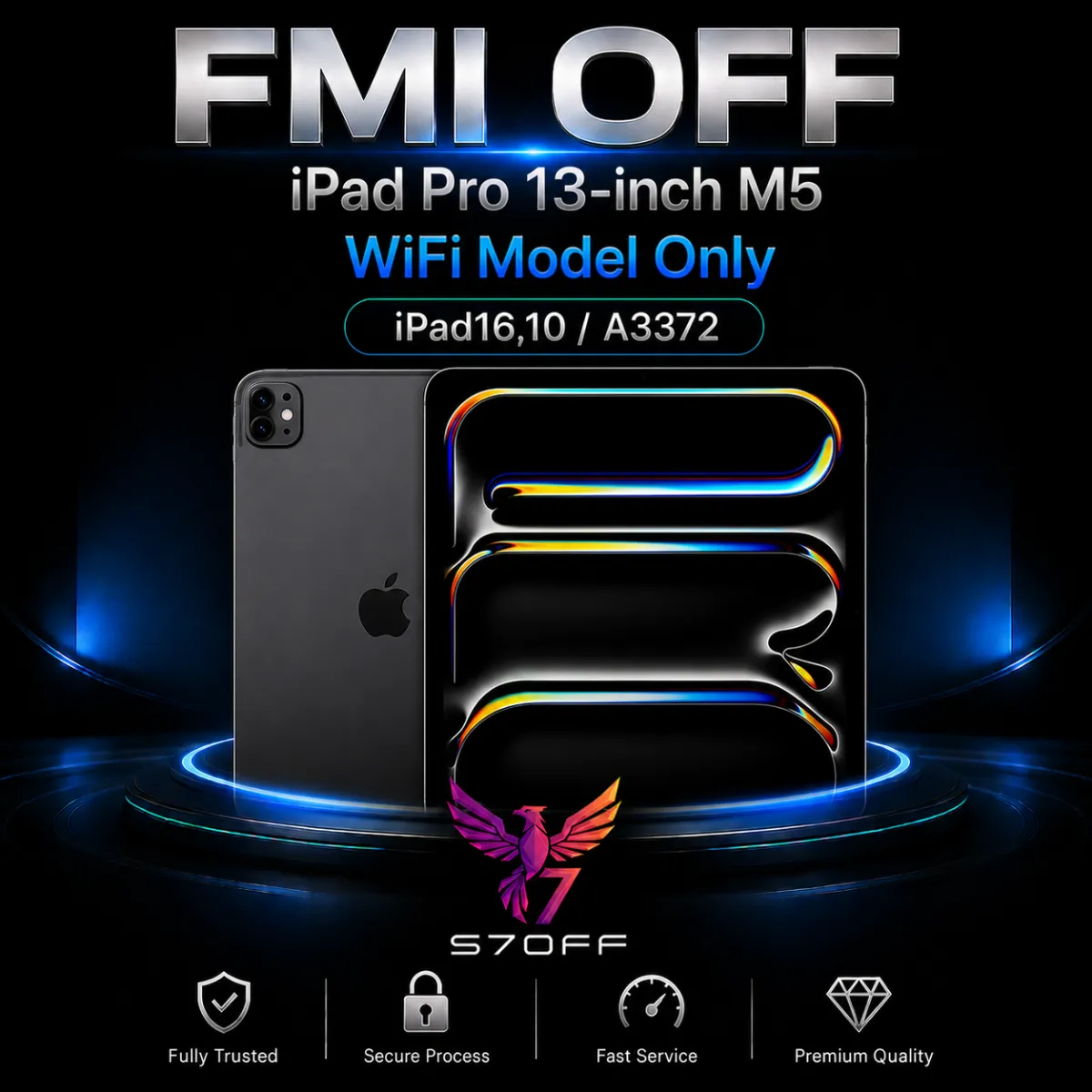 FMI OFF — iPad Pro 13‑inch M5 WiFi Model Only (iPad16,10 / A3372)