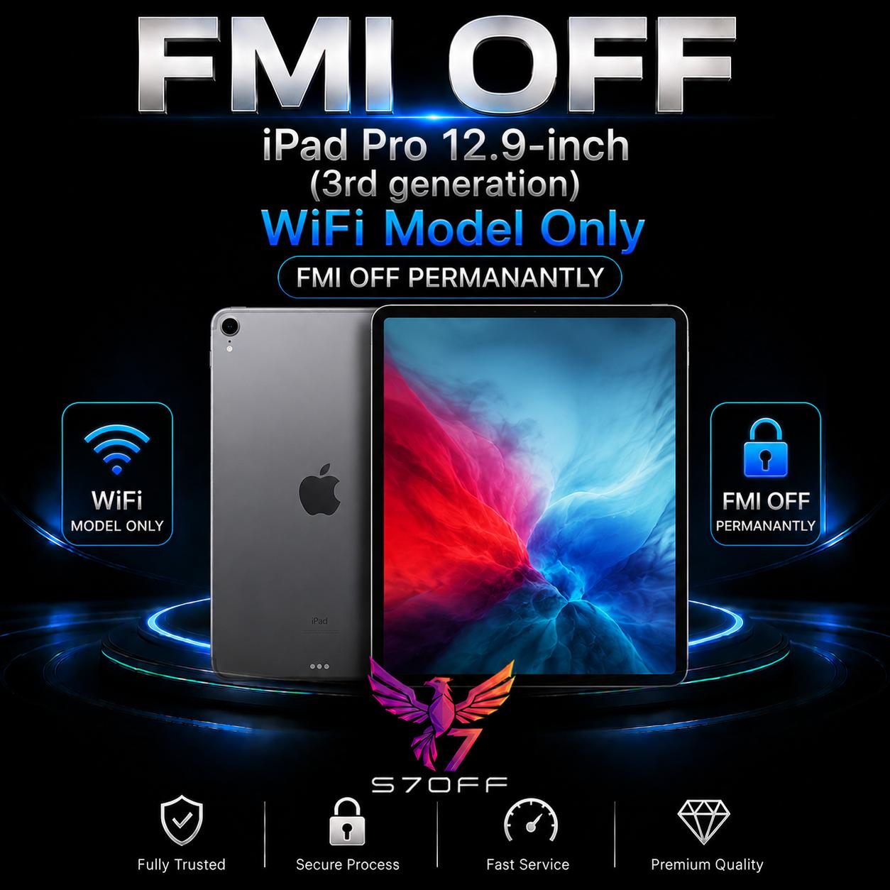 FMI OFF — iPad Pro 12.9‑inch (3rd generation) WiFi Model Only (iPad8,5 / A1876)