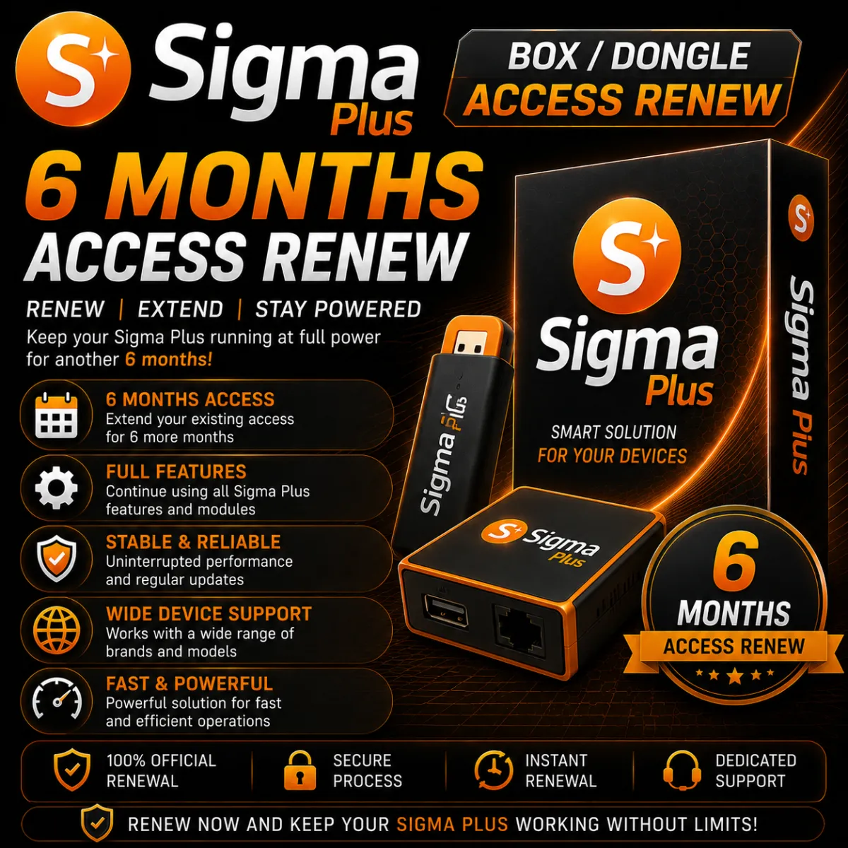 Sigma Plus Box / Dongle 6 Months Access Renew