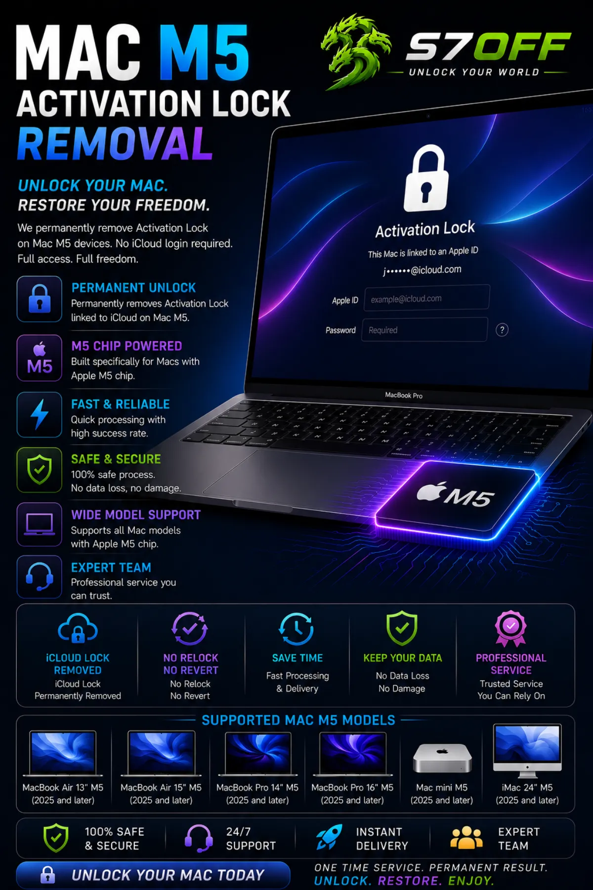 Mac M5 Activation Lock Removal — iCloud Unlock for M5 Macs